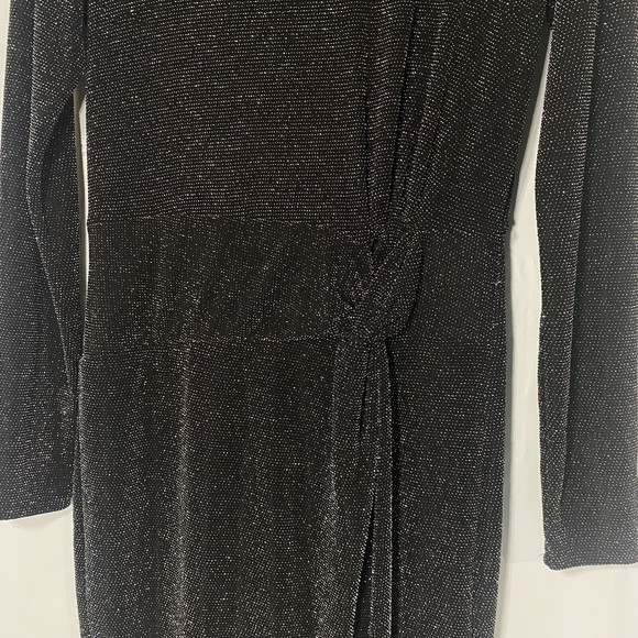 Michael Kors Womens Black and Silver Metallic Sparkle Shimmery Dress Size Medium - Picture 5 of 15